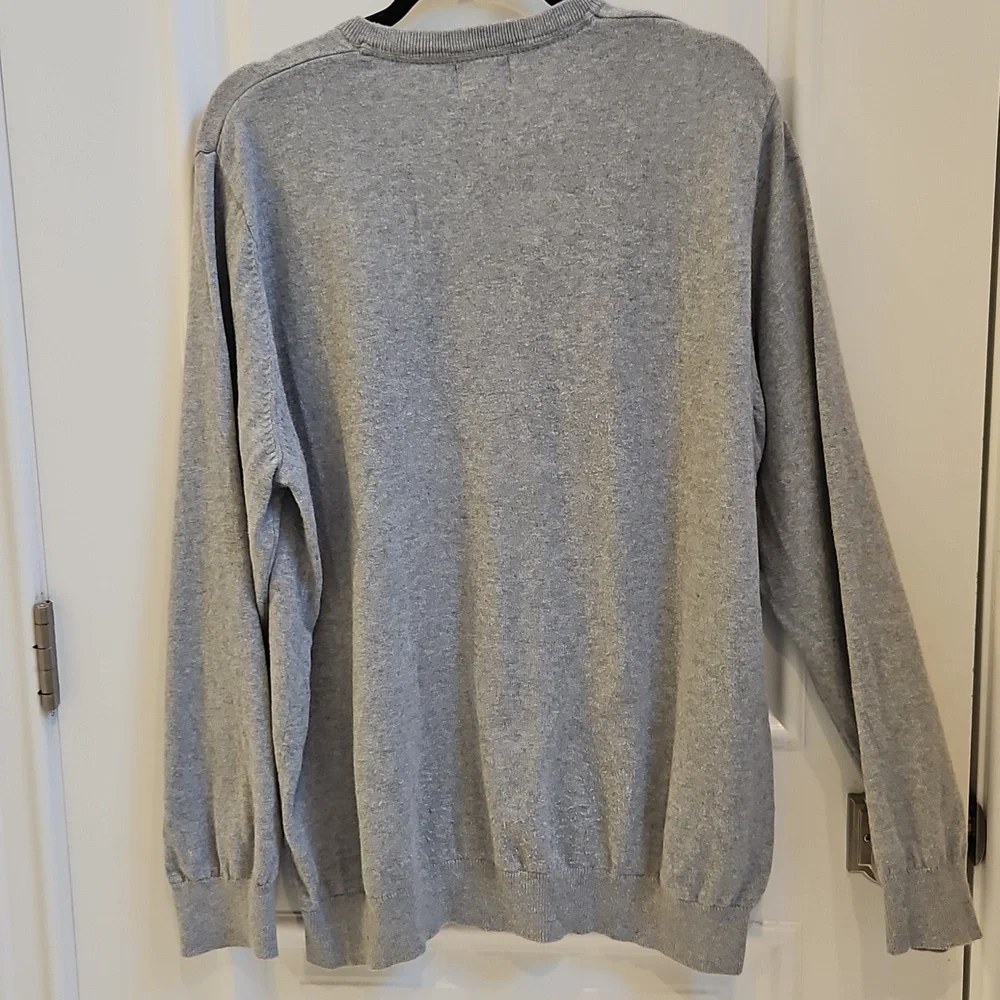 L.L.‎ Bean Men’s Gray V-Neck Cotton Cashmere Sweater Size XL