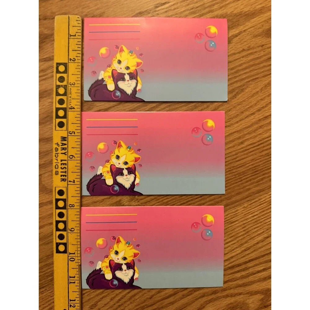 Lisa Frank Postalette Envelope Kitten Bubbles Lot Of 3 Cards Vintage 1990s‎
