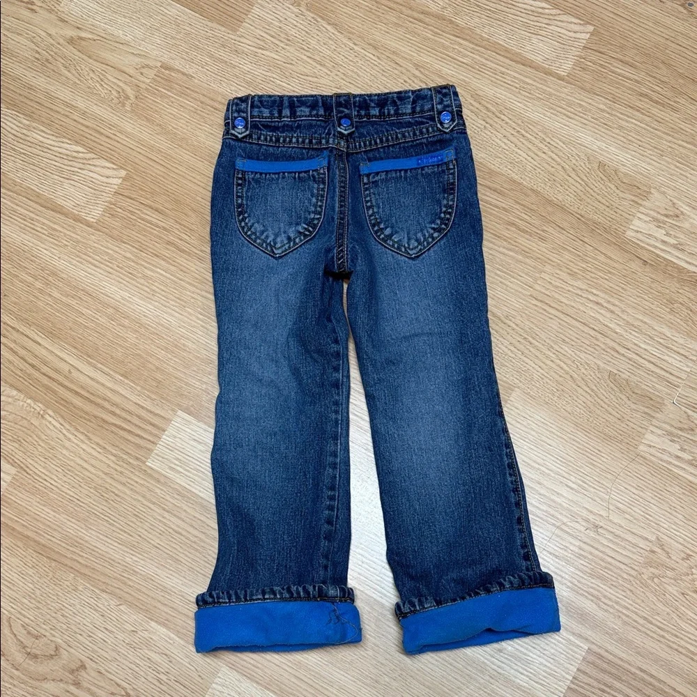 The Children’s Place Girls 6X Dark Wash Fleece Lined Straight Leg Jeans