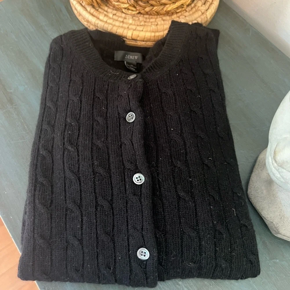 J.Crew Black Women’s Medium wool blend cardigan.