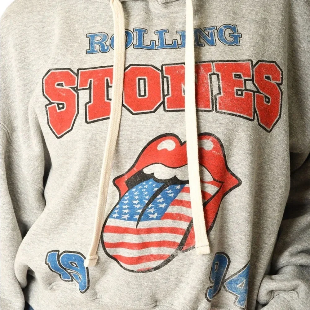 Rolling Stones Gray Hoodie with Graphic Print