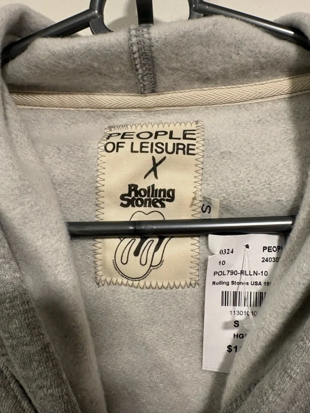 Rolling Stones Gray Hoodie with Graphic Print