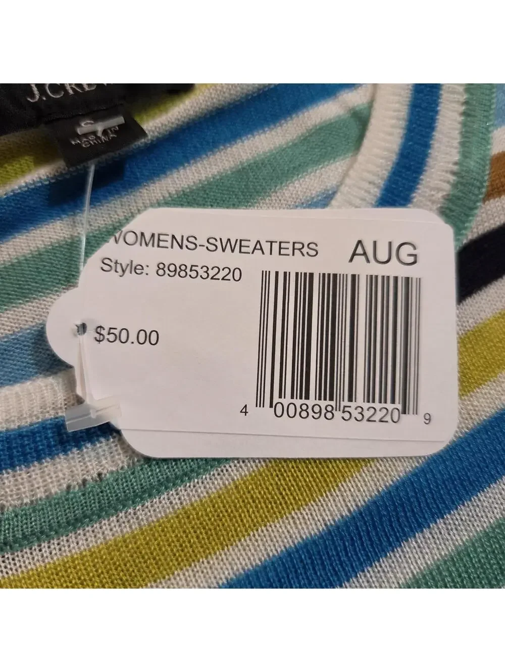 J.Crew Striped Short Sleeve Knit Sweater Size S