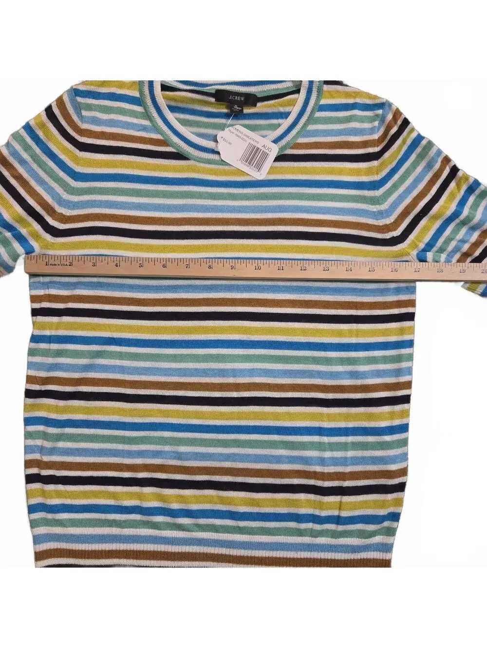 J.Crew Striped Short Sleeve Knit Sweater Size S