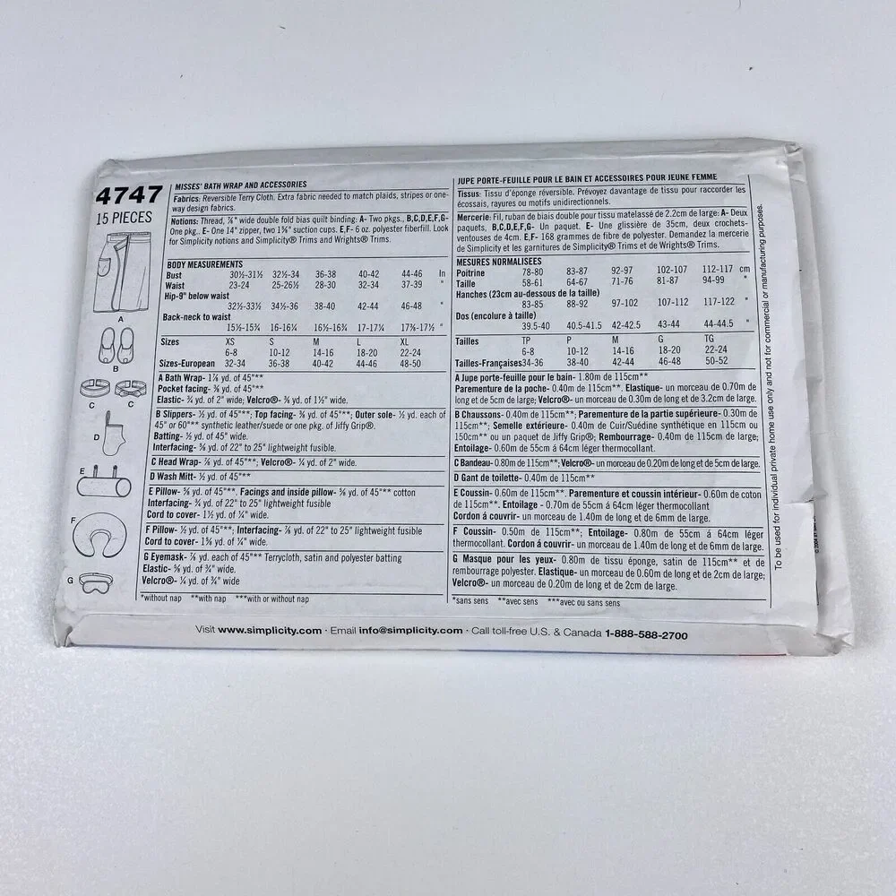 Simplicity 4747 sewing
