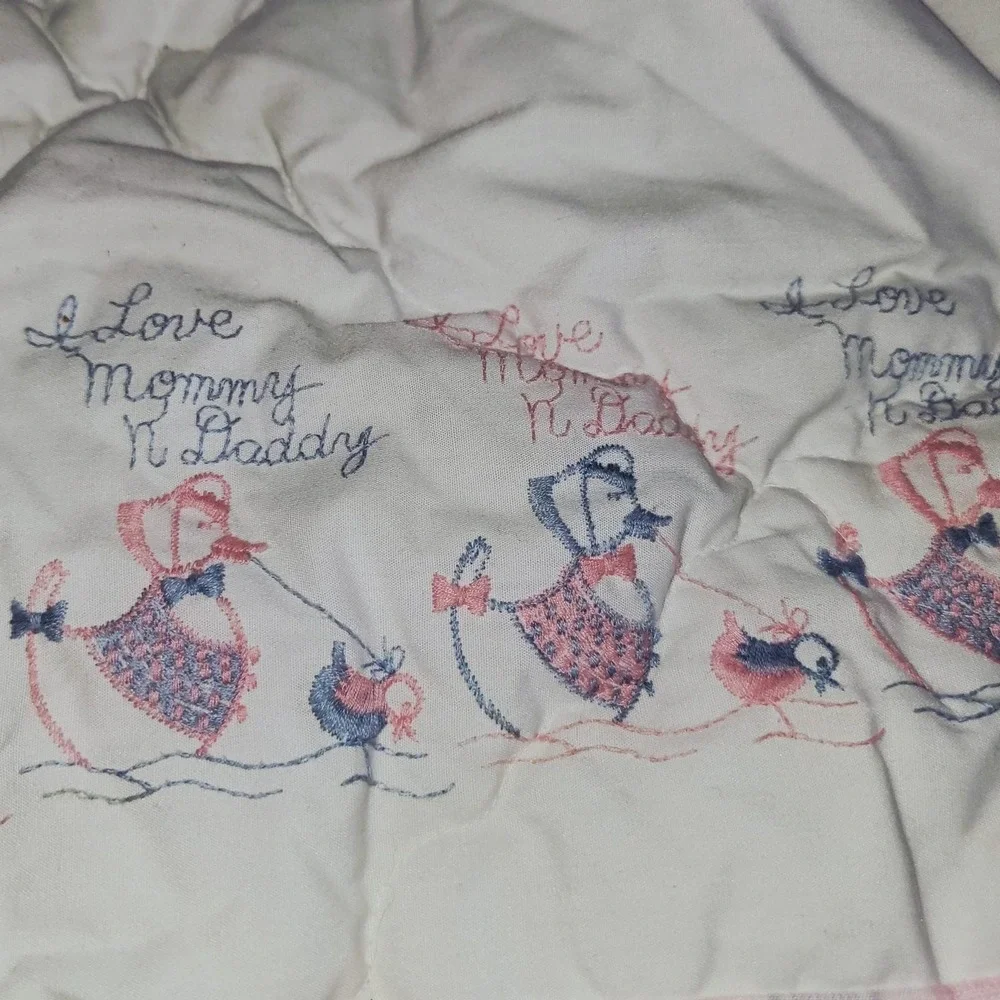 Vintage Baby Sleeping‎ Bag Infant Goose Embroidered 