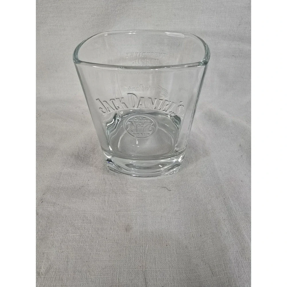 Jack Daniels Old‎ No 7 Brand Whiskey Barware Rocks Glass Tumbler Square