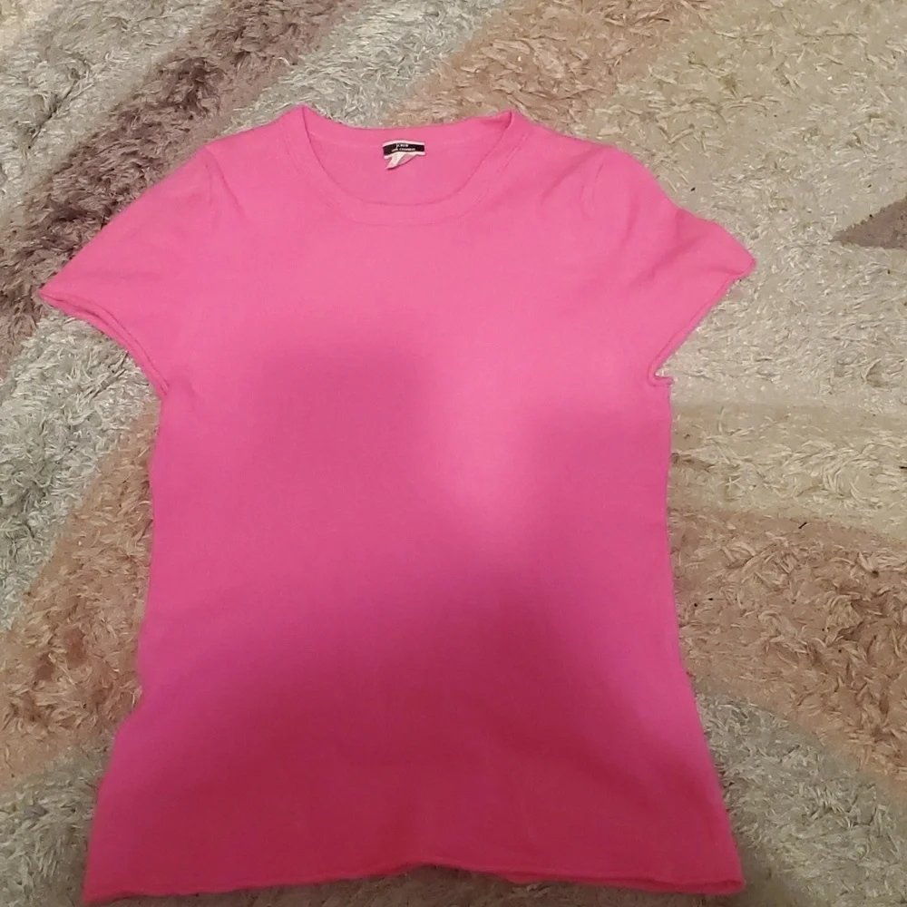 J. Crew Hot Pink Short-Sleeve Sweater