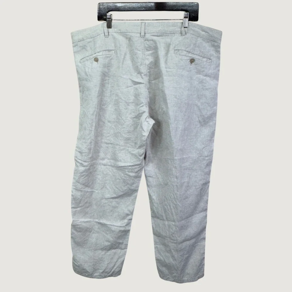Joseph Abboud Mens Linen Pants 42x30 Beige Coastal Minimalist Summer Trousers