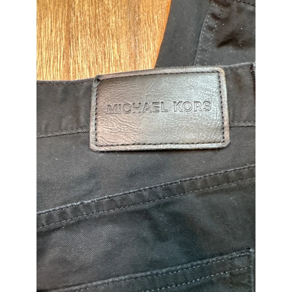 Michael Kors Parker Slim Fit Black Pants Mens 36/30 Cotton Blend Five Pocket