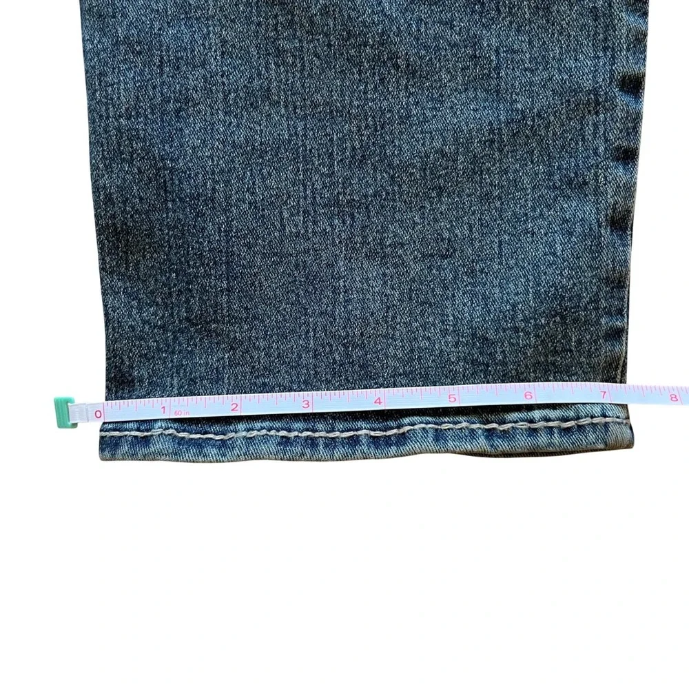True Religion Geno Big T Flap Slim Jeans Mens 36 Medium Steamy Wash Blue 700393‎