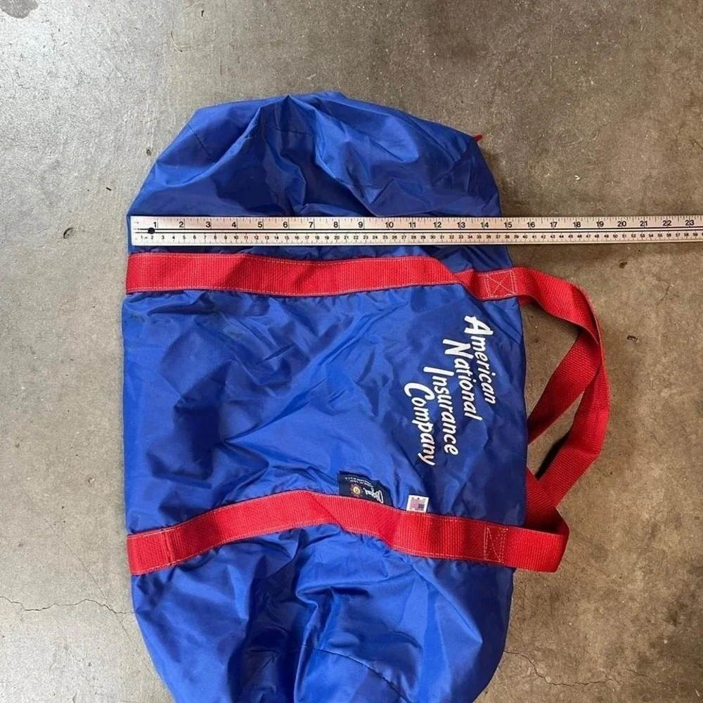 Vintage 90s American National Insurance Company blue duffle bag