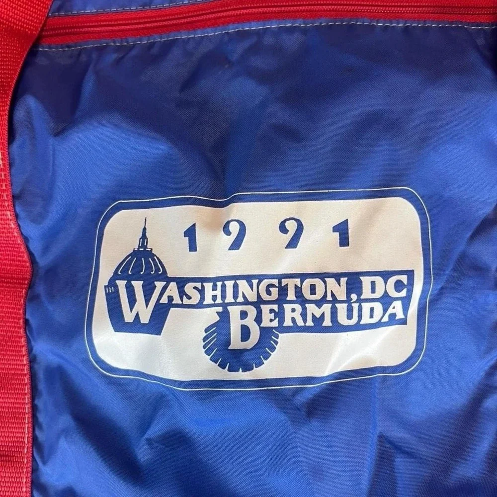 Vintage 90s American National Insurance Company blue duffle bag