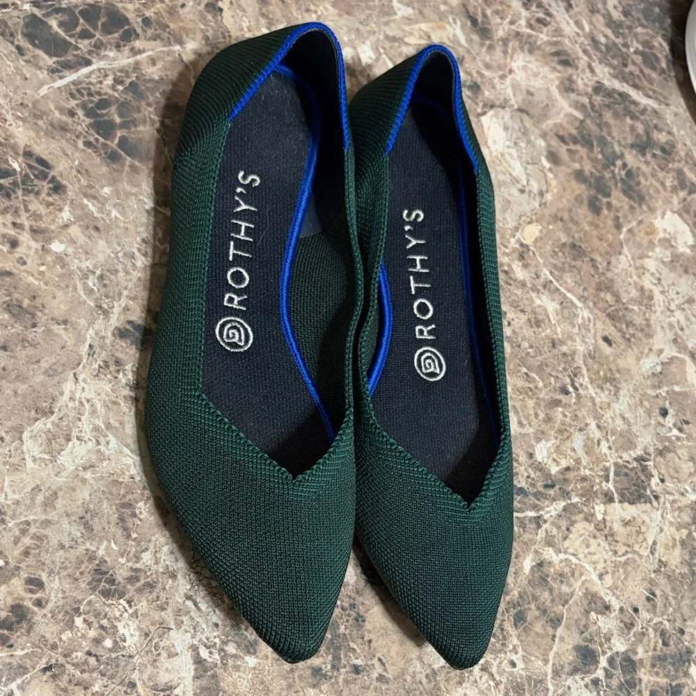 Rothy's Forest Green and Blue Flats