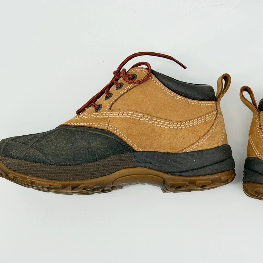 LL Bean Womens Storm Chaser Duck Boots Brown Tan Leather 0VV96 6.5 Medium