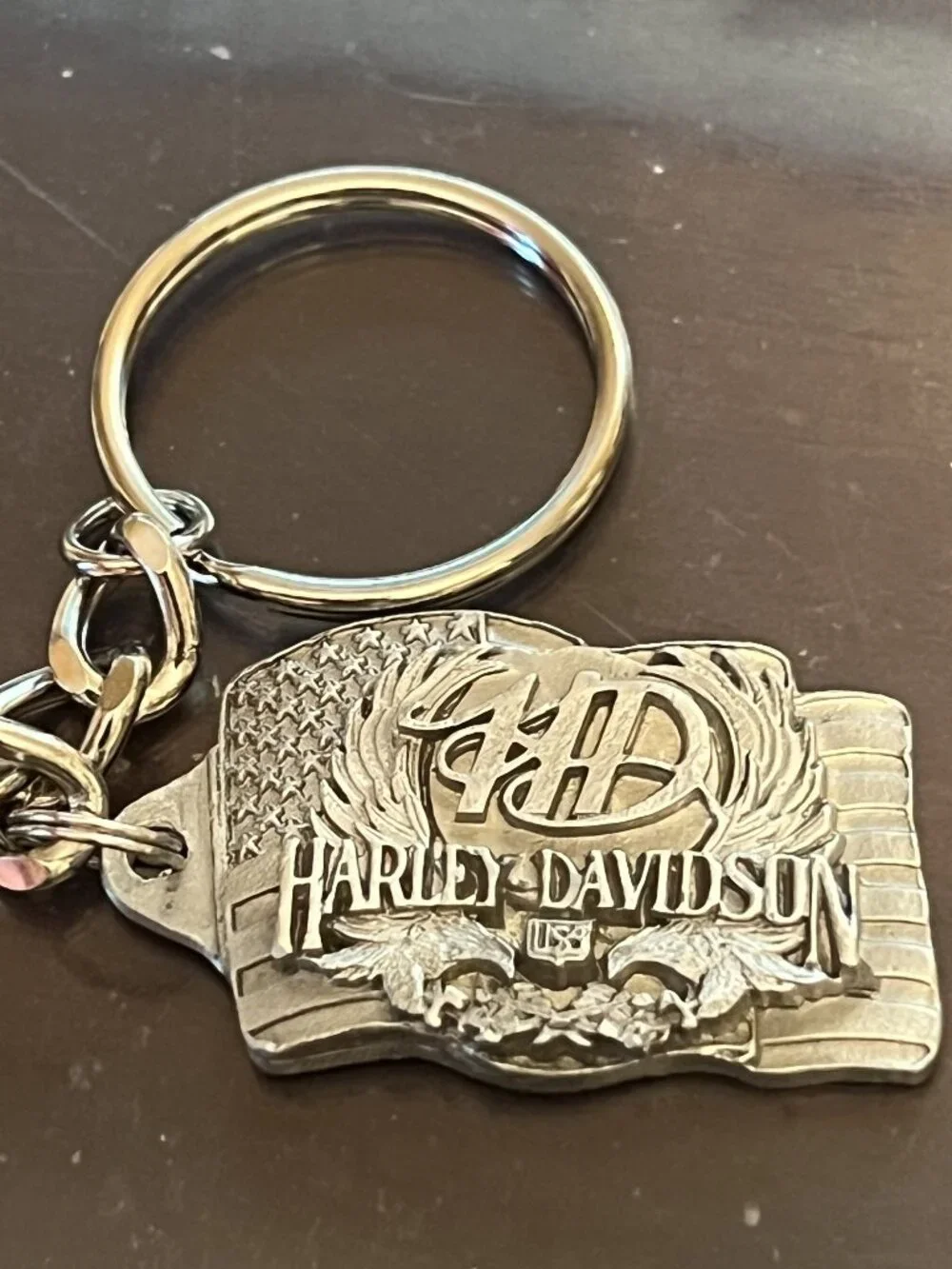 Pewter Harley Davidson Eagle Keychain (185)