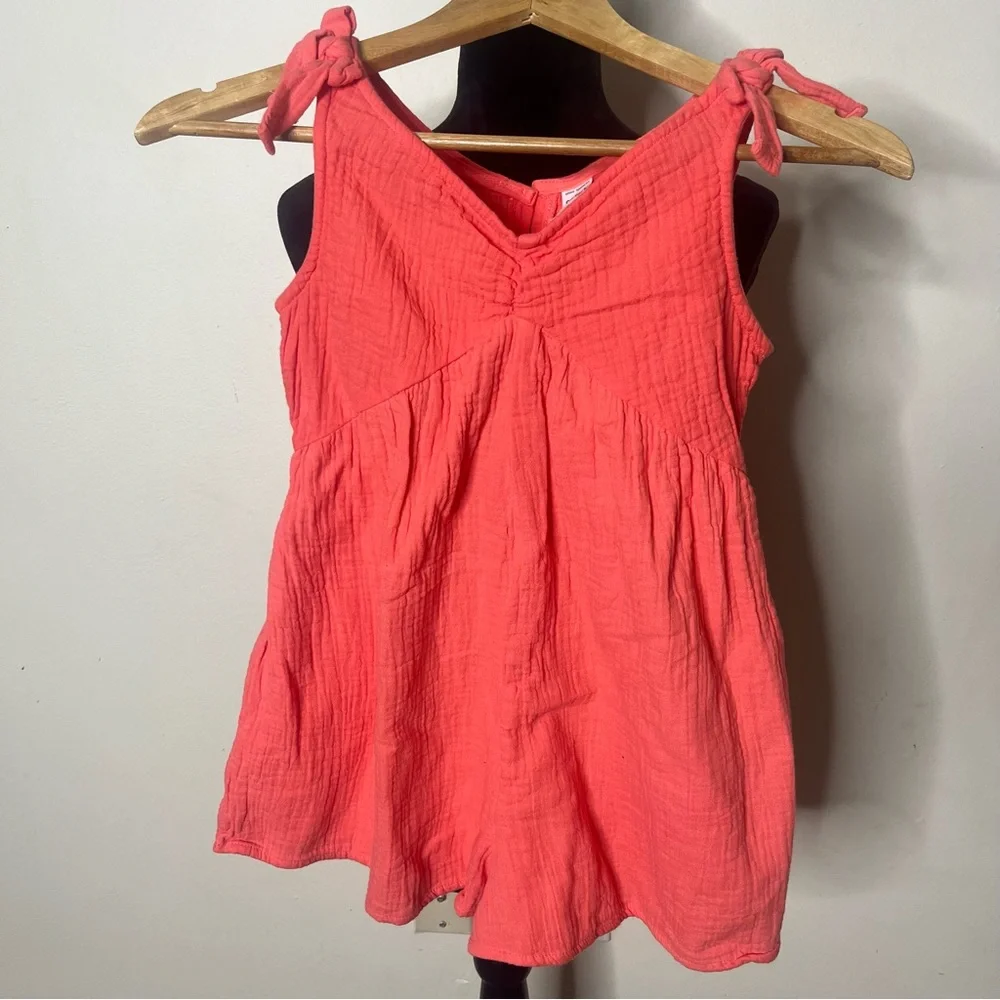 Carters Girls Coral Tie Shoulder Romper‎ Sz 8