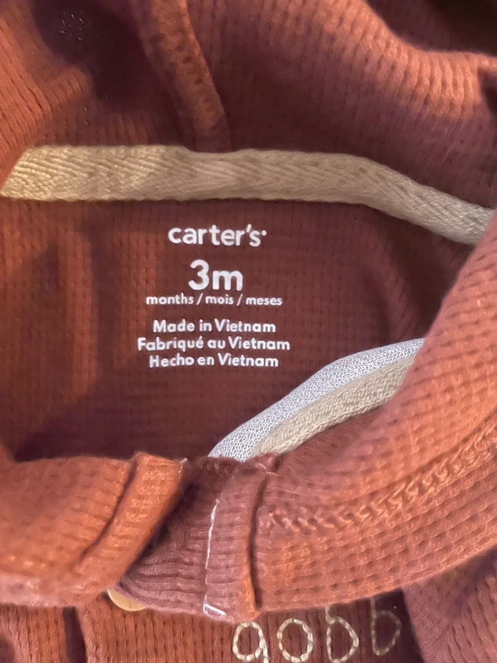 Carter's One Piece Brown Thanksgiving Turkey Baby Hoodie Romper Size 3 Months
