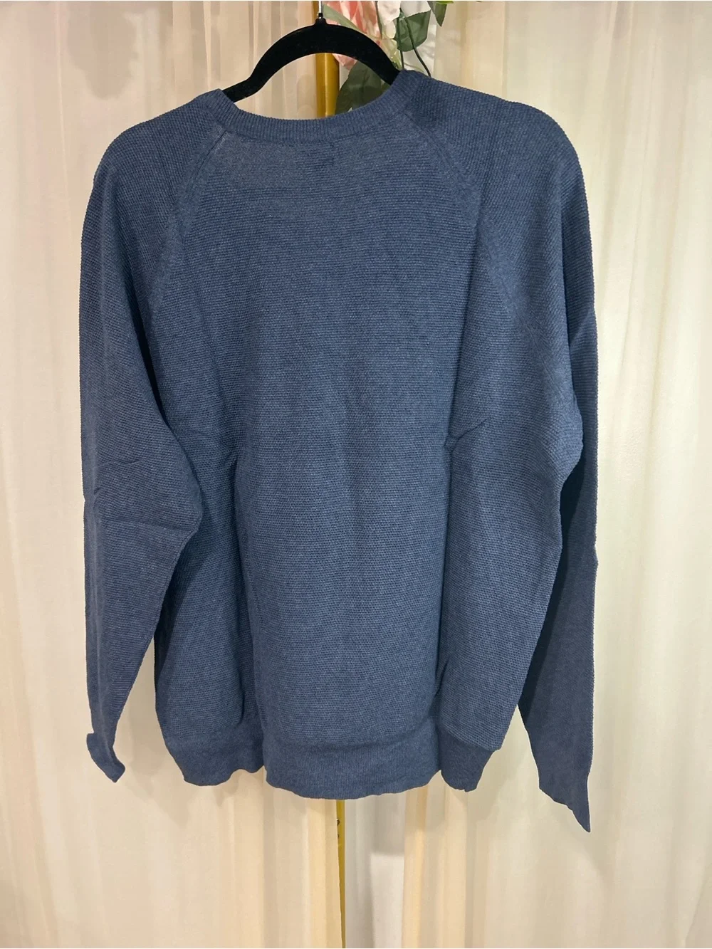 J.Crew 100% Cotton Textured Crewneck Sweater NWT Large Blue