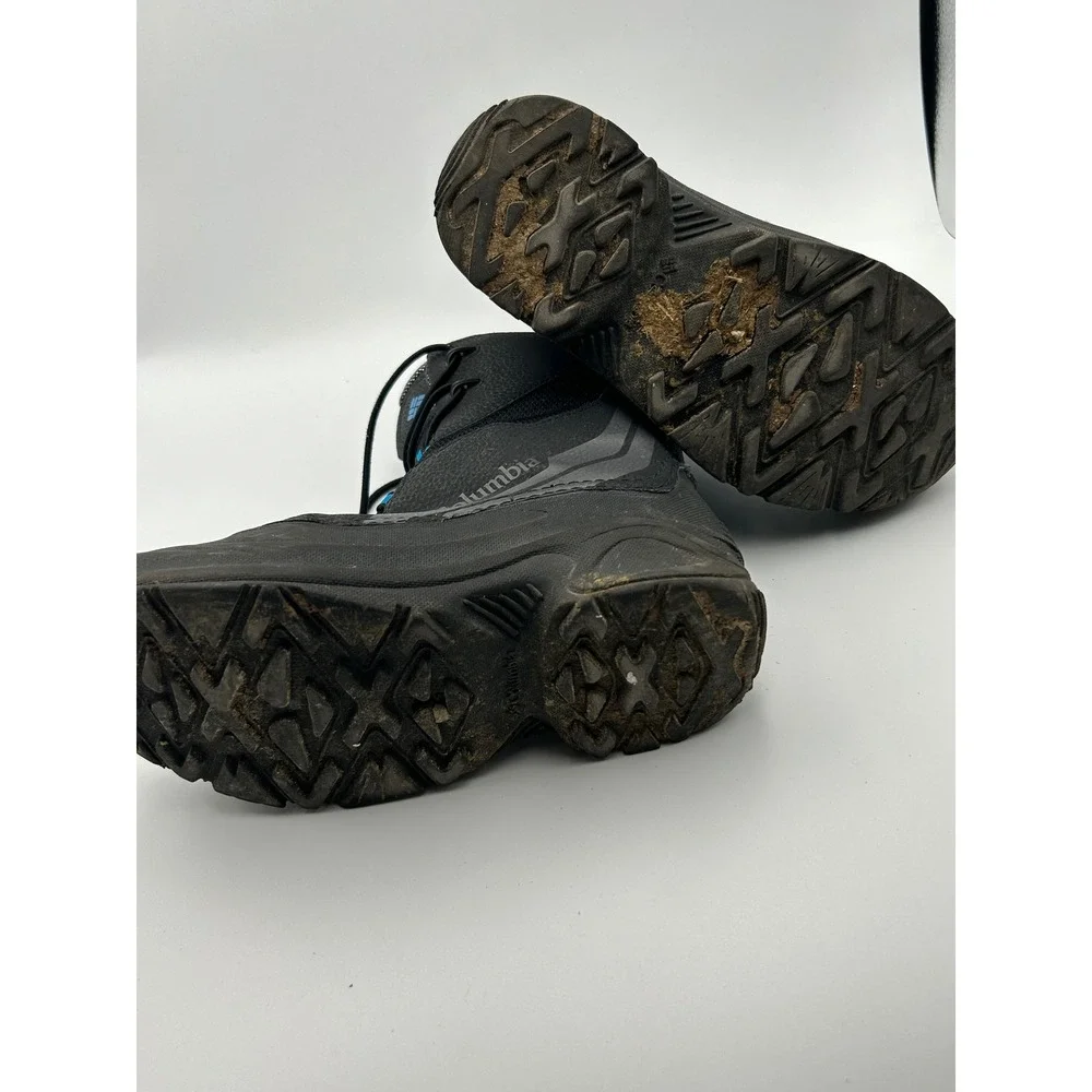 Columbia Waterproof Winter Boots Black Blue 400g Insulation BY5955-010 Size 6