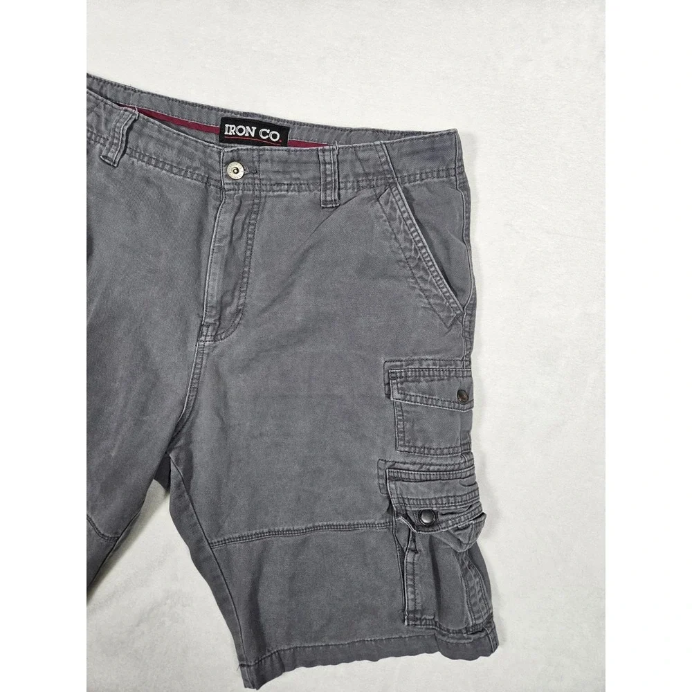 Iron Co Cargo Shorts Men's Size 34 Gray Performance‎ Stretch Hiking Outdoors