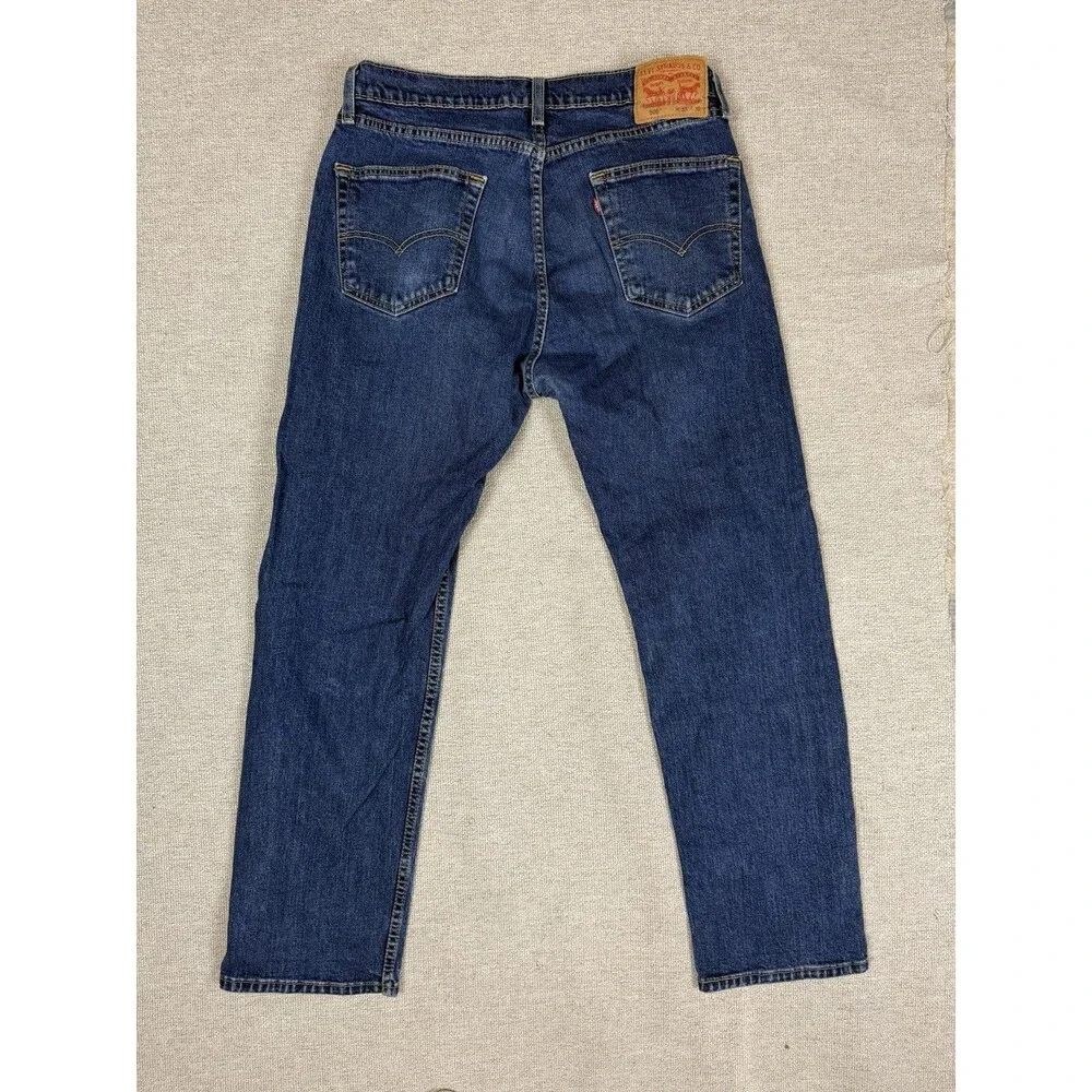 Levis 505‎ Jeans Mens 33x30 Y2K Blue Wash Straight Denim Faded Distressed