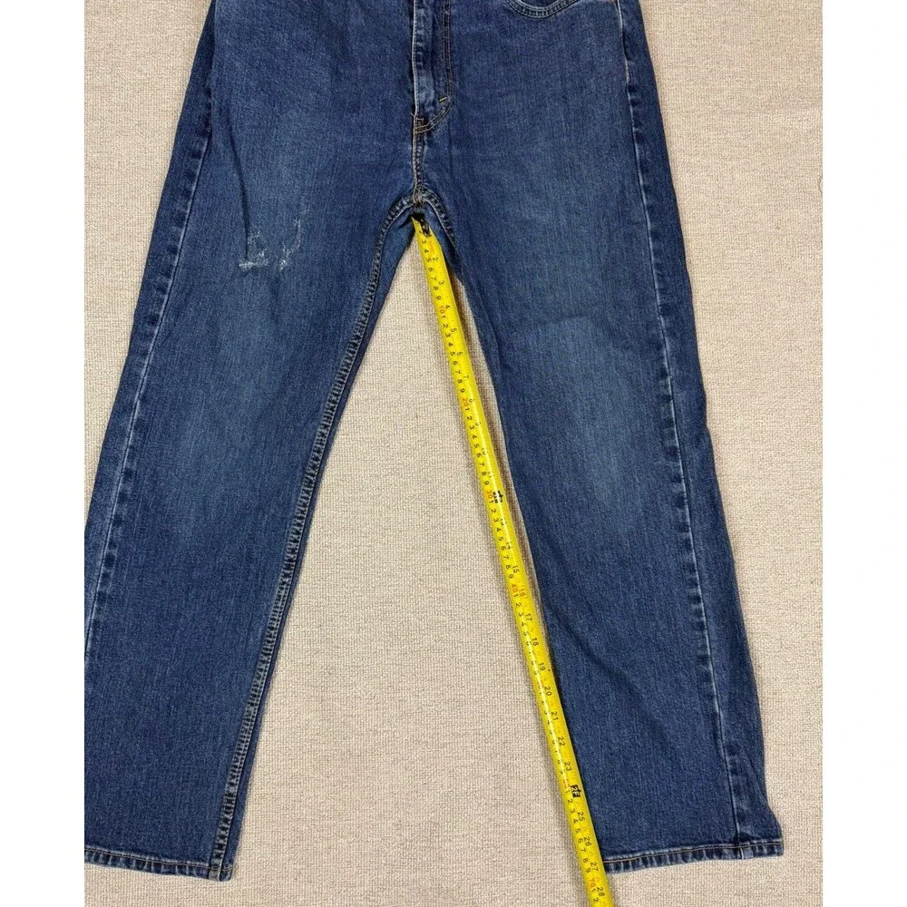 Levis 505‎ Jeans Mens 33x30 Y2K Blue Wash Straight Denim Faded Distressed