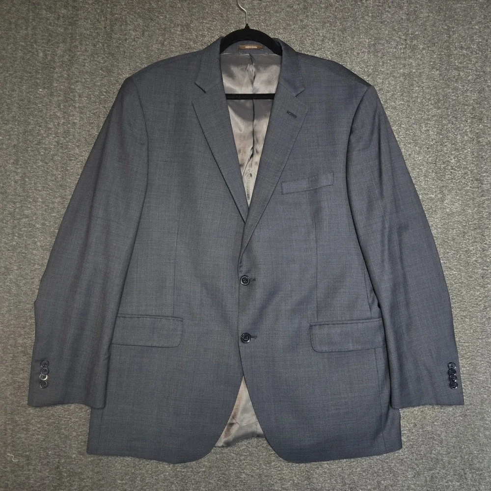 Peter Millar Sport Coat 44R‎ Blue Plaid Wool Two Button Double Vented Blazer