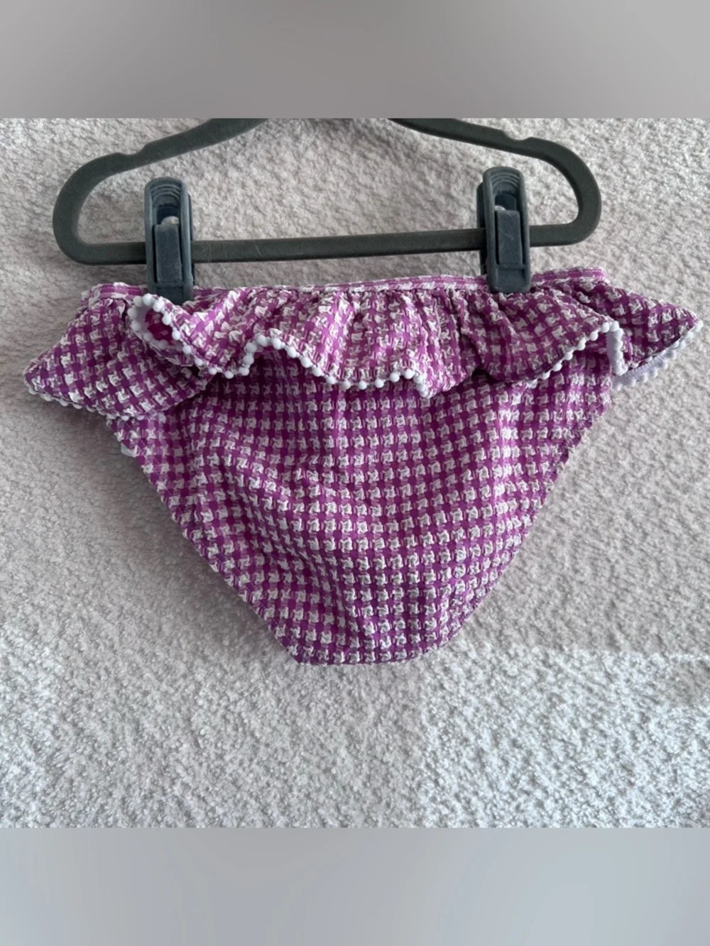 Janie And Jack Two Piece Bikini Set Seersucker Purple White‎ Bathing Suit Size 8