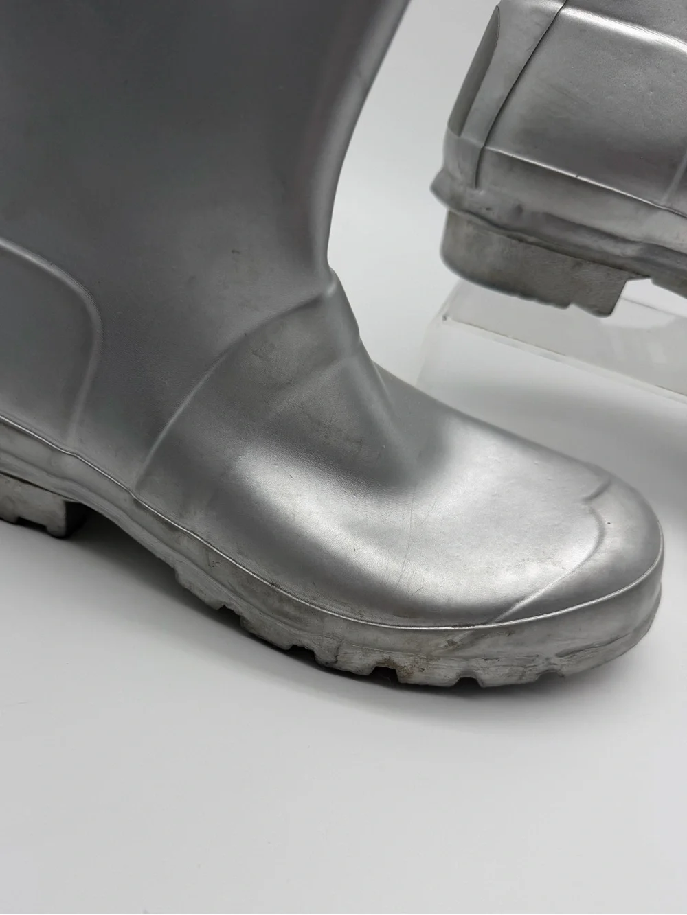 Hunter Original Kids Classic Silver Metallic Tall Rain Winter Boots Size US 4