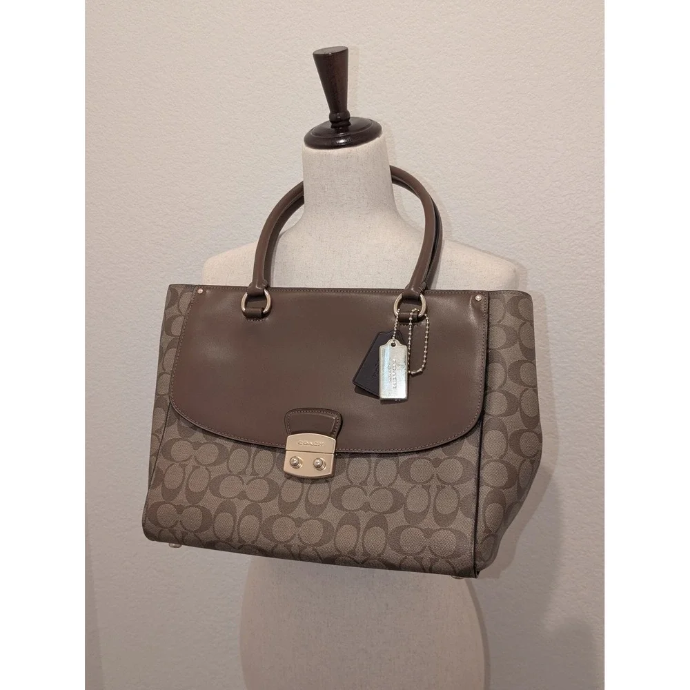 Coach Avary Tote Signature Canvas Leather Tote F48630