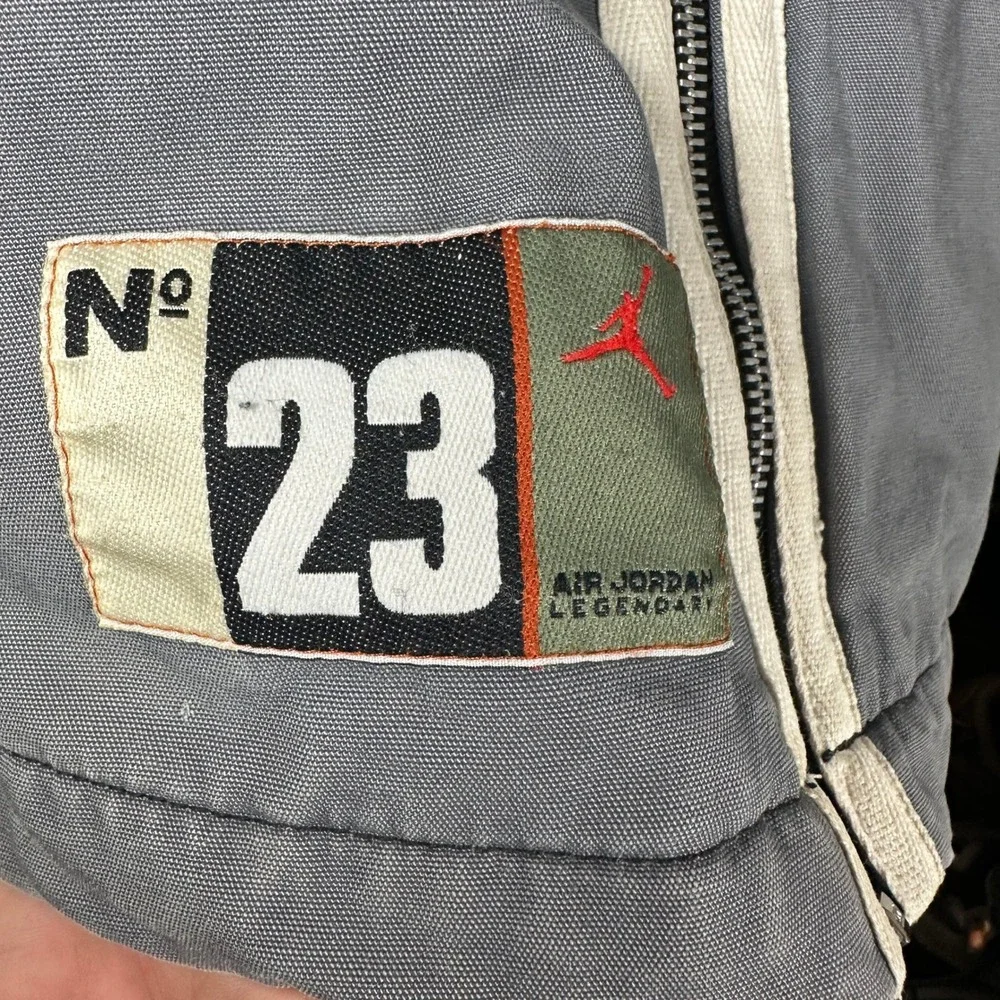 Vintage 90s Nike Air Jordan Legendary No 23 XL Gray Full Zip Jacket RN56323