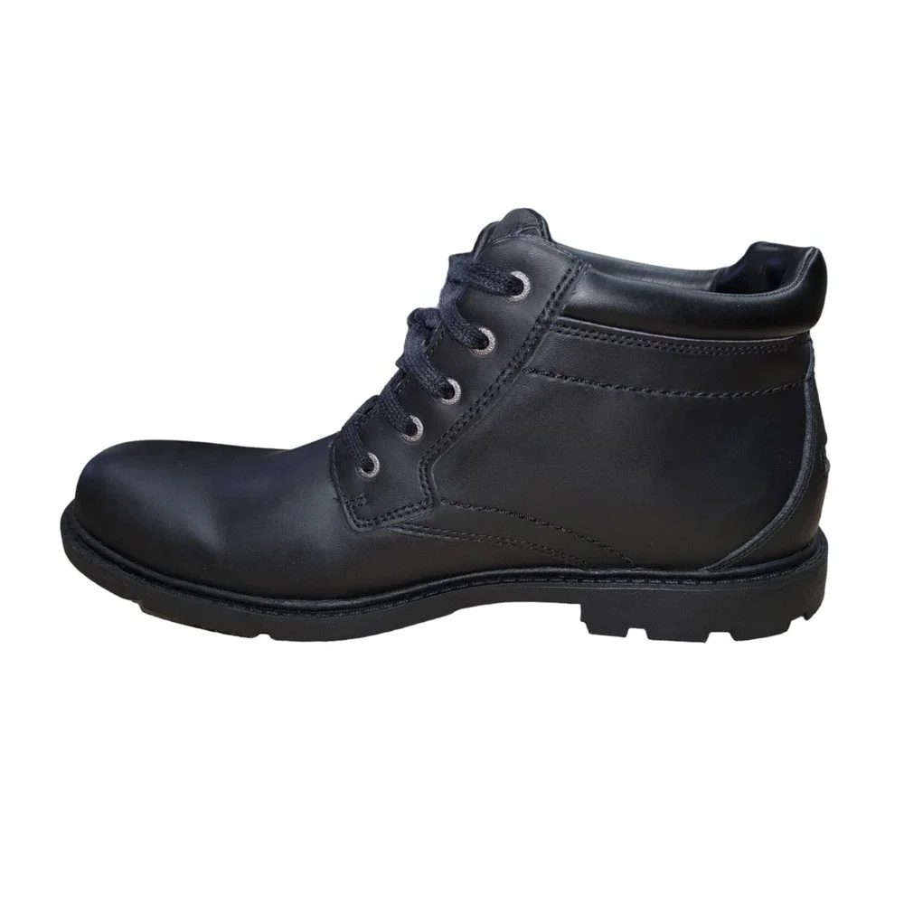 Rockport Storm Surge Men's Black Leather Waterproof Plain Toe Ankle Boots 10 M