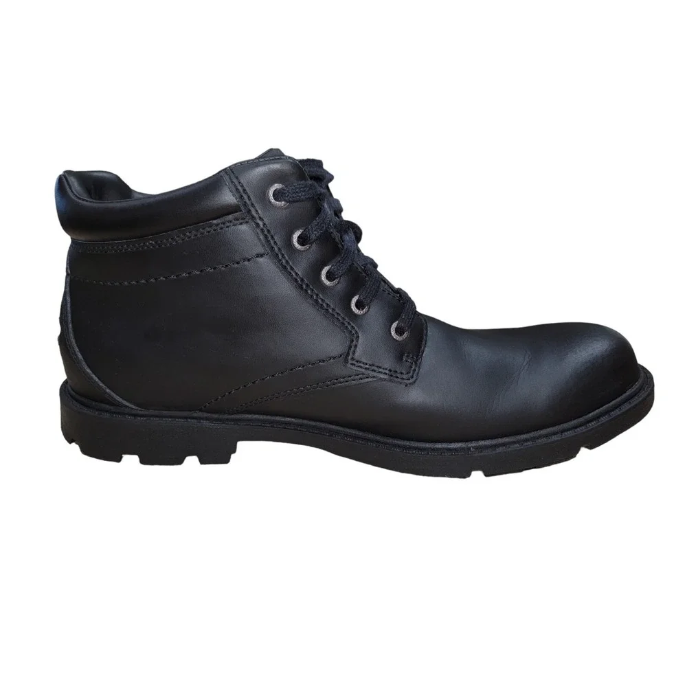 Rockport Storm Surge Men's Black Leather Waterproof Plain Toe Ankle Boots 10 M
