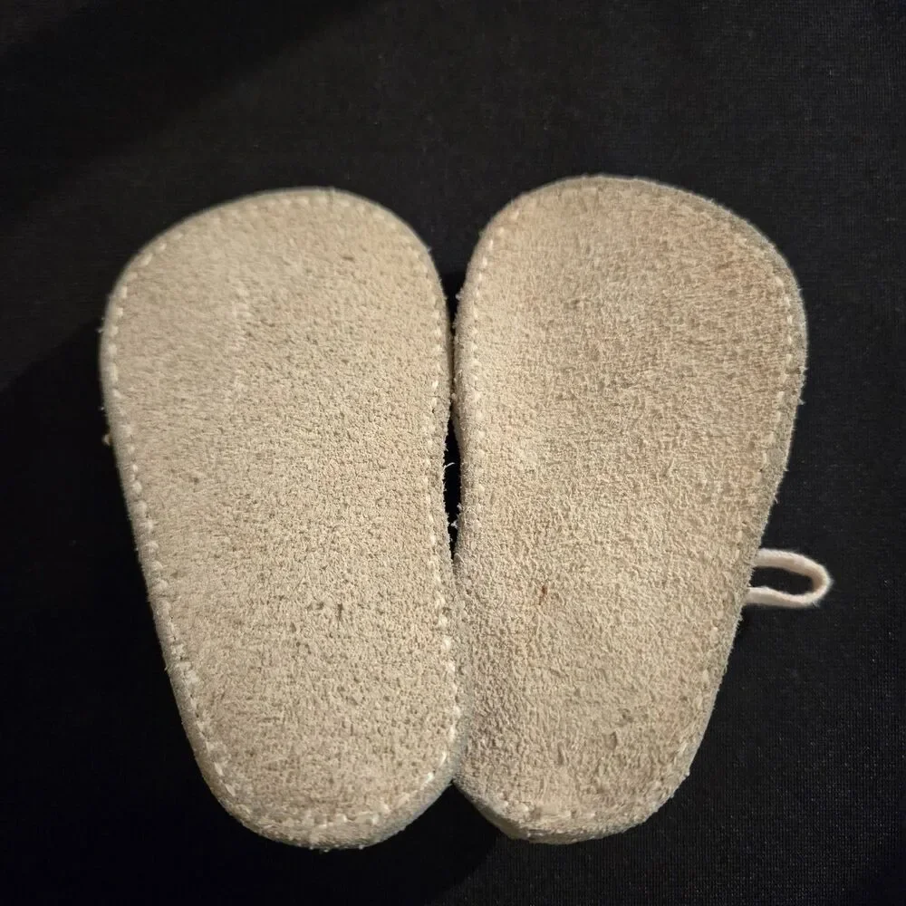 Vintage Gertrude's Brown/White Baby Infant Shoes Sz.0 Lace-up Firm Bottom Oxford
