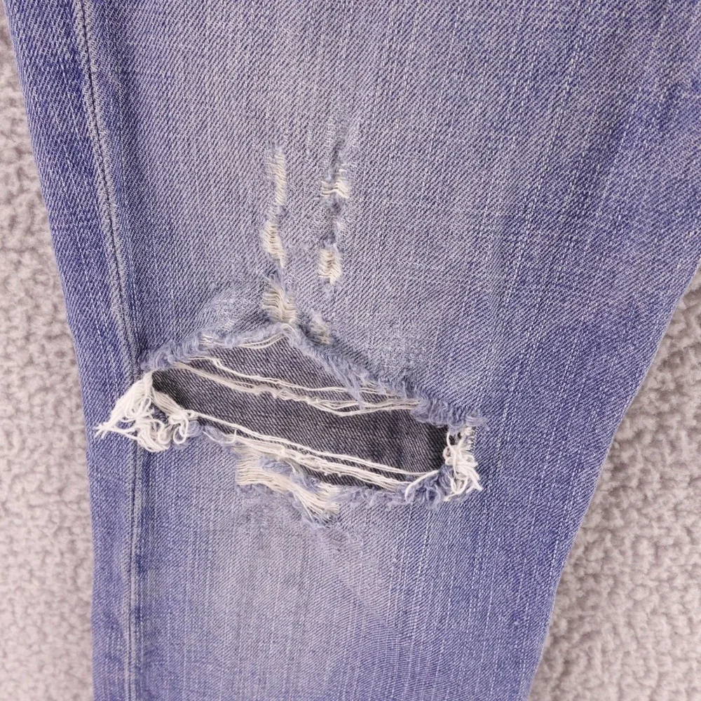 True Religion Ricky Straight Leg Distressed Jeans Mens 31x31 Light Wash USA