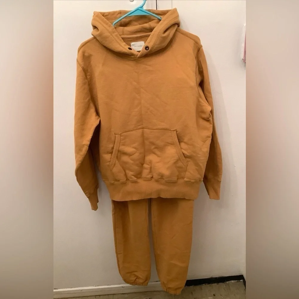 Aime Leon Dore Pullover Hoodie Sweatshirt Small + Sweatpants XS Mustard …​​​​