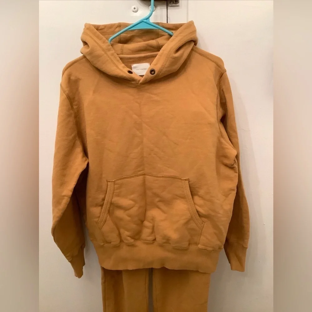 Aime Leon Dore Pullover Hoodie Sweatshirt Small + Sweatpants XS Mustard …​​​​