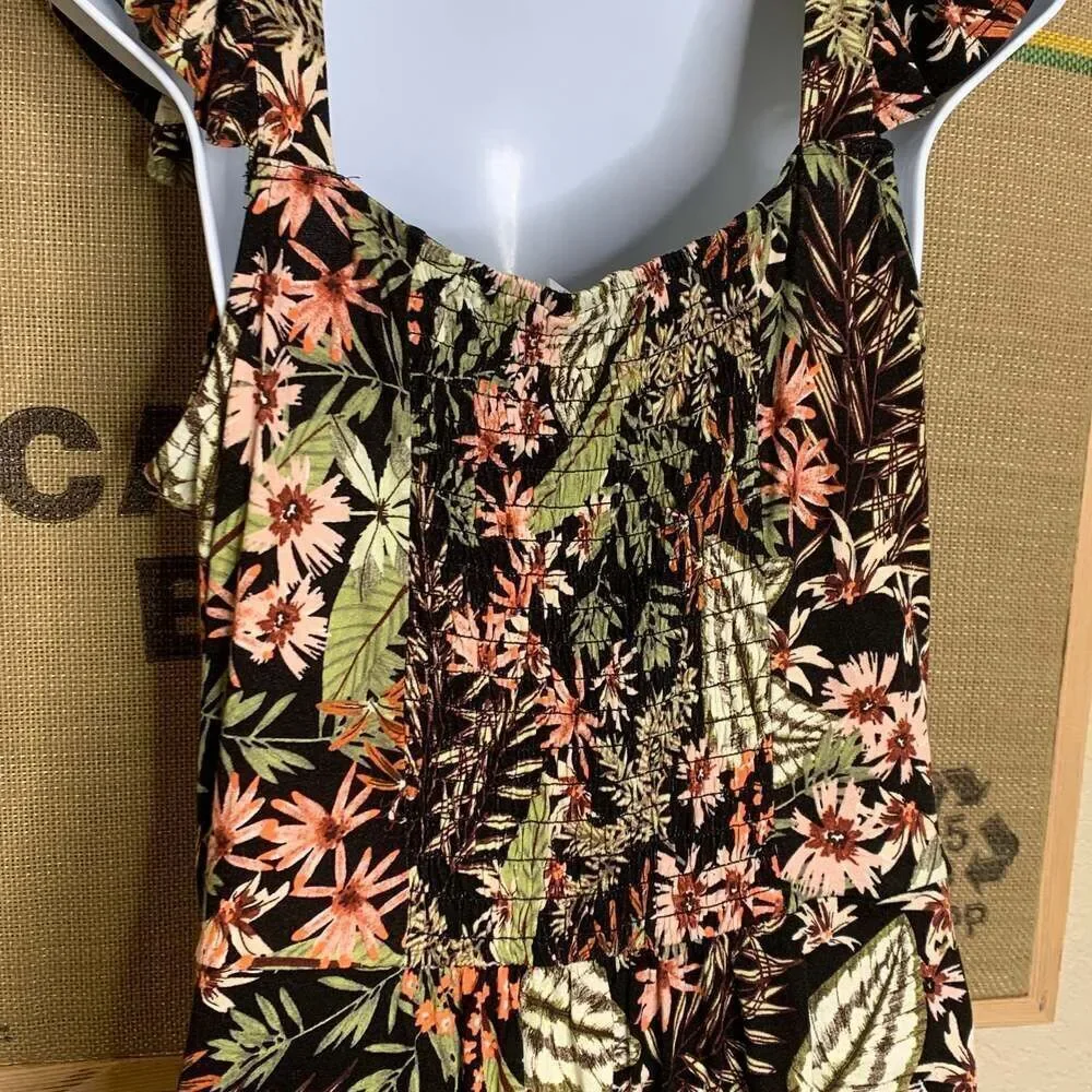 Dark tropical print dress Xhilaration