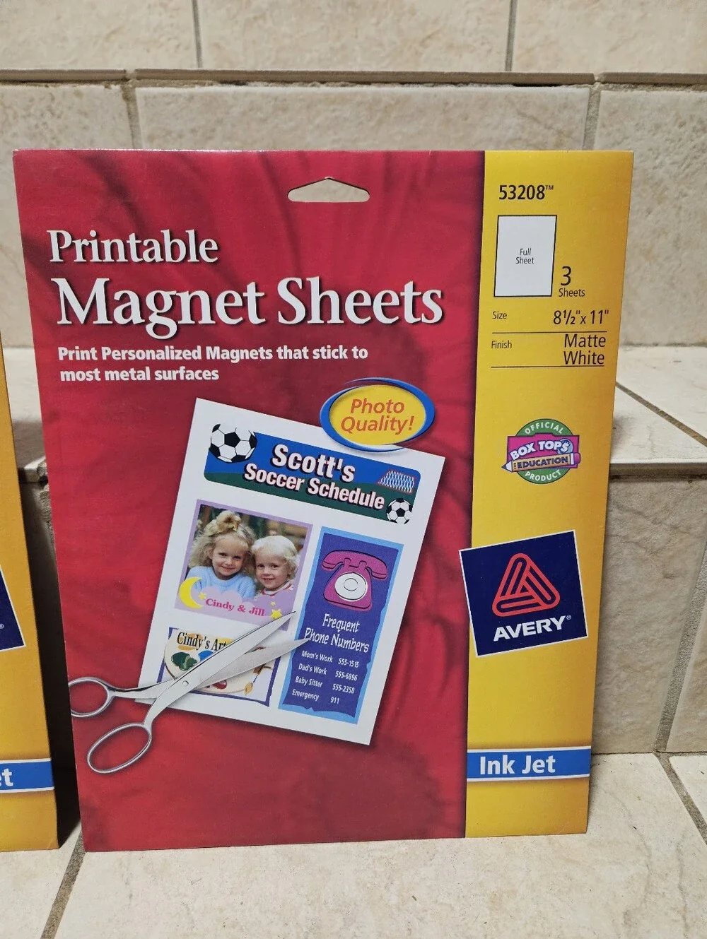 NEW Lot of 2 Avery 53208 Printable Magnet Sheets 8.5x11 White Inkjet 6 Total