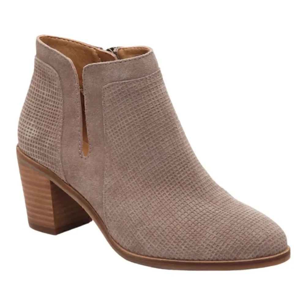 Lucky Brand- Women's Ponic Oil Suede Ankle Booties in Cinder Zip Size,  Size 10
