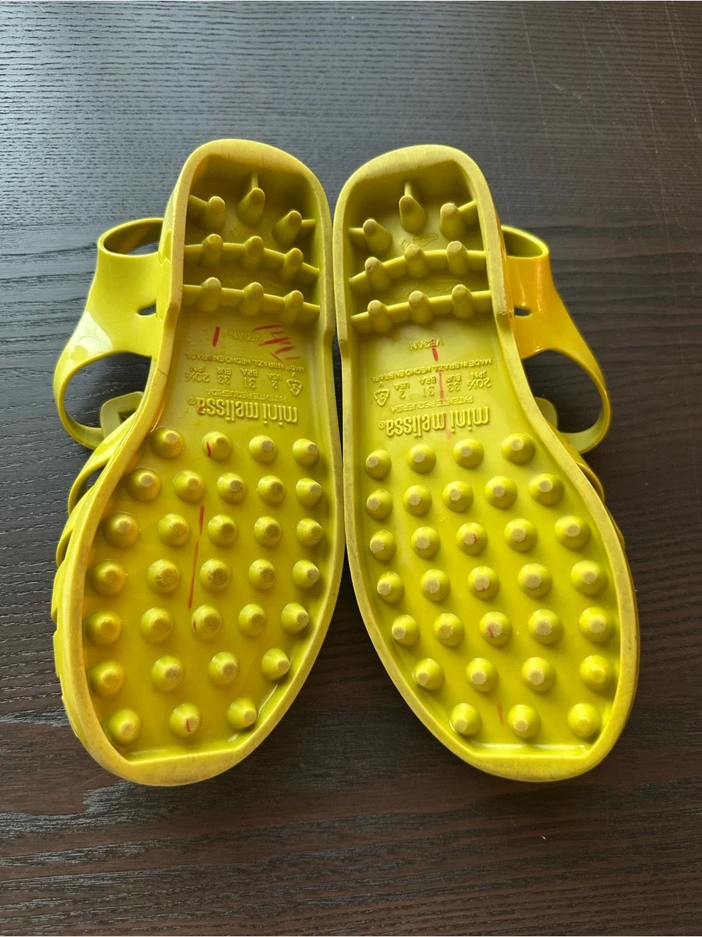 Mini Melissa Bright Yellow Woven Jelly Sandals Scented Summer Shoes