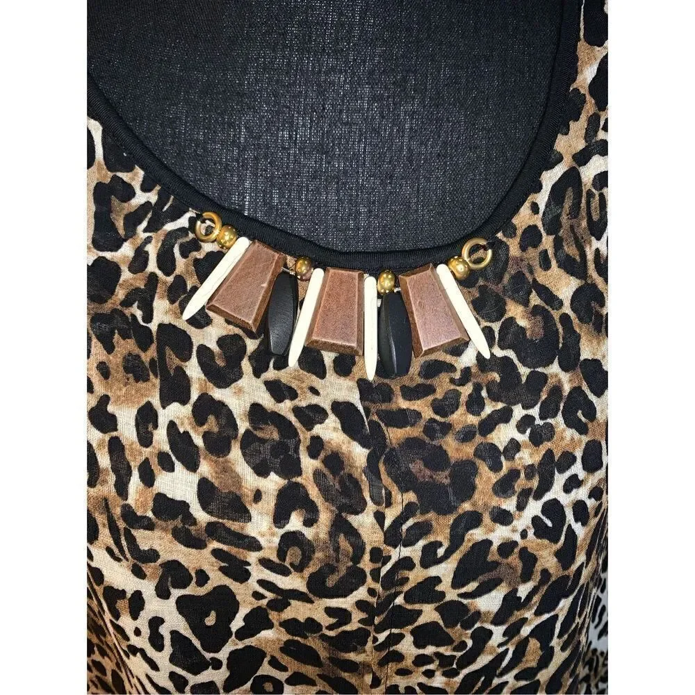 Rafaella Cheetah Tiered Tank Top