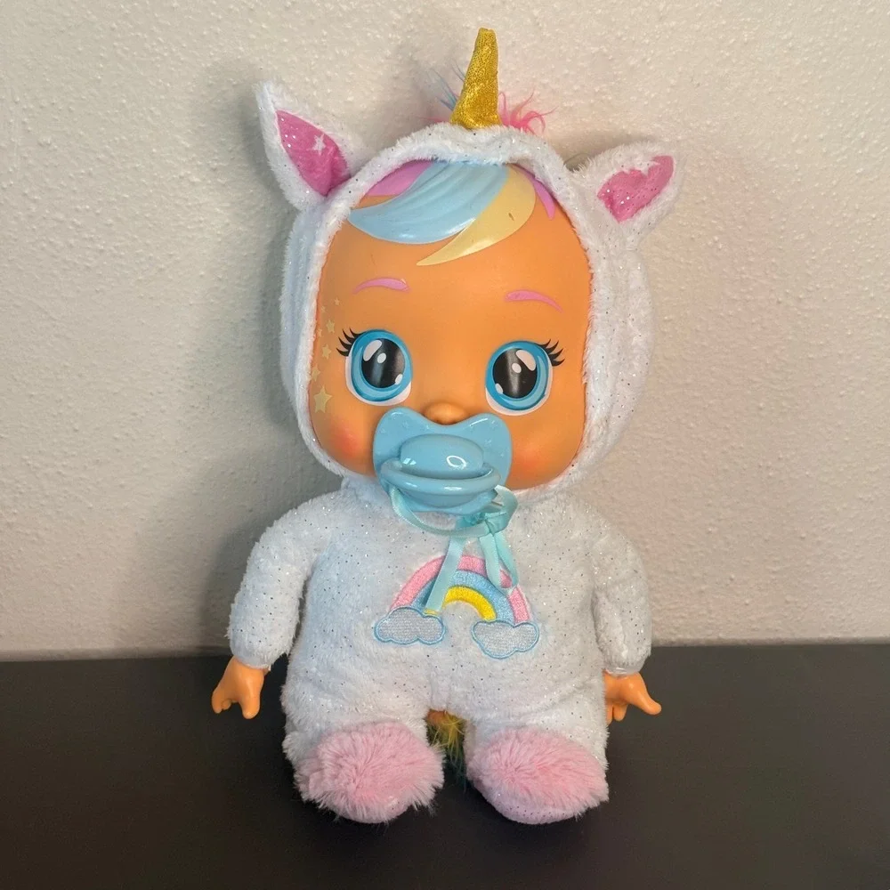 Cry Babies Dreamy Unicorn Doll Kids 12 Inch Sparkly Rainbow Interactive
