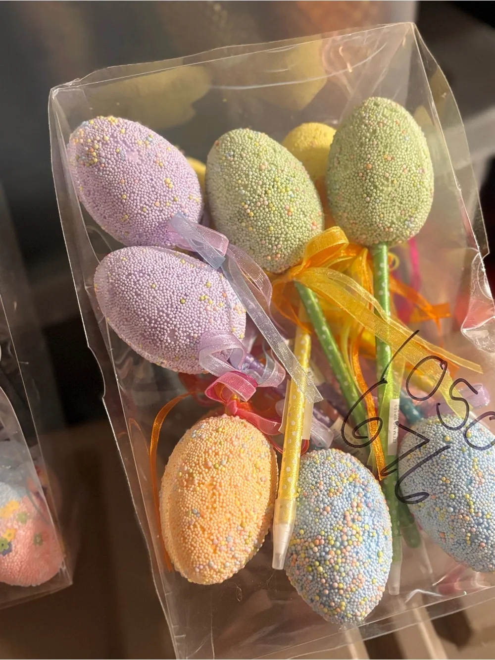 Pastel Easter Egg Picks - Assorted Pink, Purple, Yellow, Blue, Green