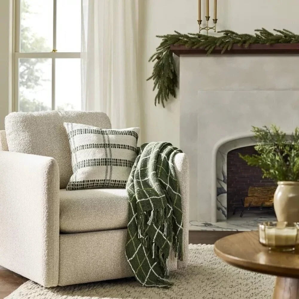 Plaid Woven Throw Blanket‎ Green - Hearth & Hand Magnolia Christmas 2024
