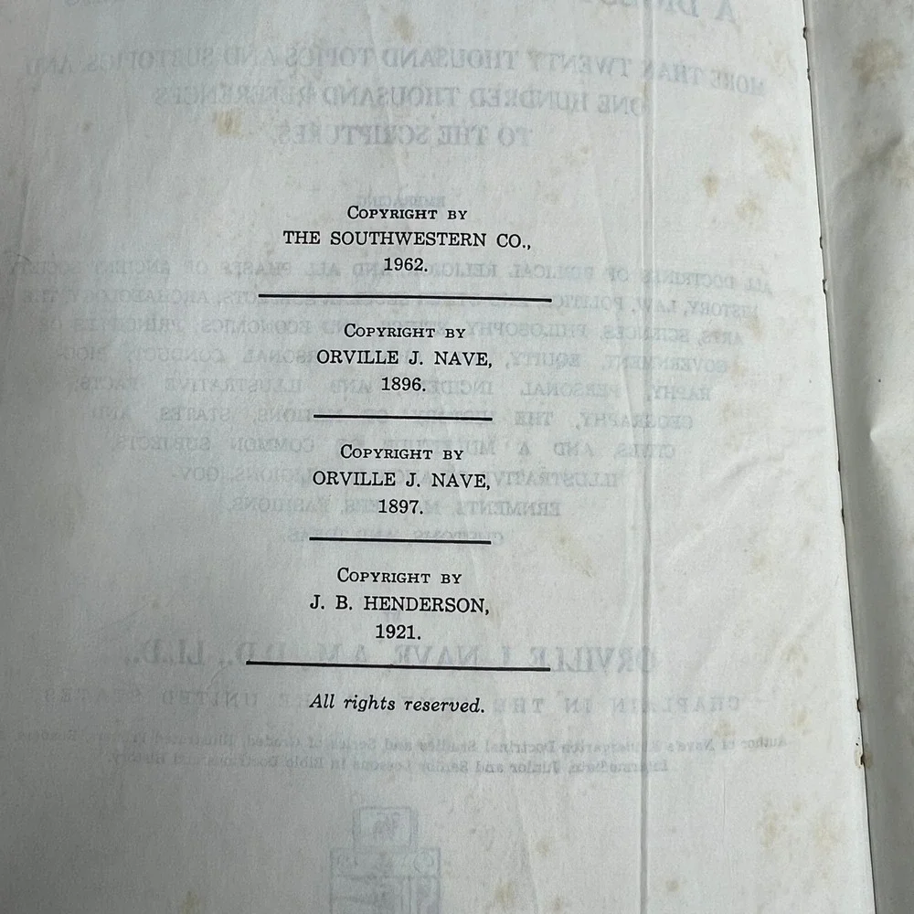 Naves Topical‎ Bible Digest of the Holy Scriptures Black Indexed 1962
