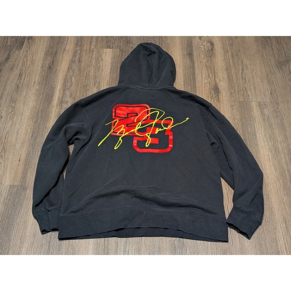 Jordan Hoodie Mens Medium Black‎ Checkered Jumpman Racing 23 Pullover Sweatshirt