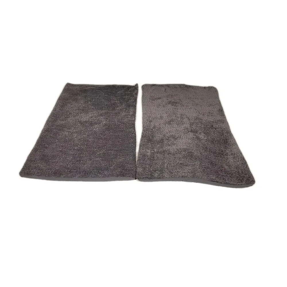 Cococozy 2 Pillow Cases‎ Plush Bouclé Textured King Size Gray EUC