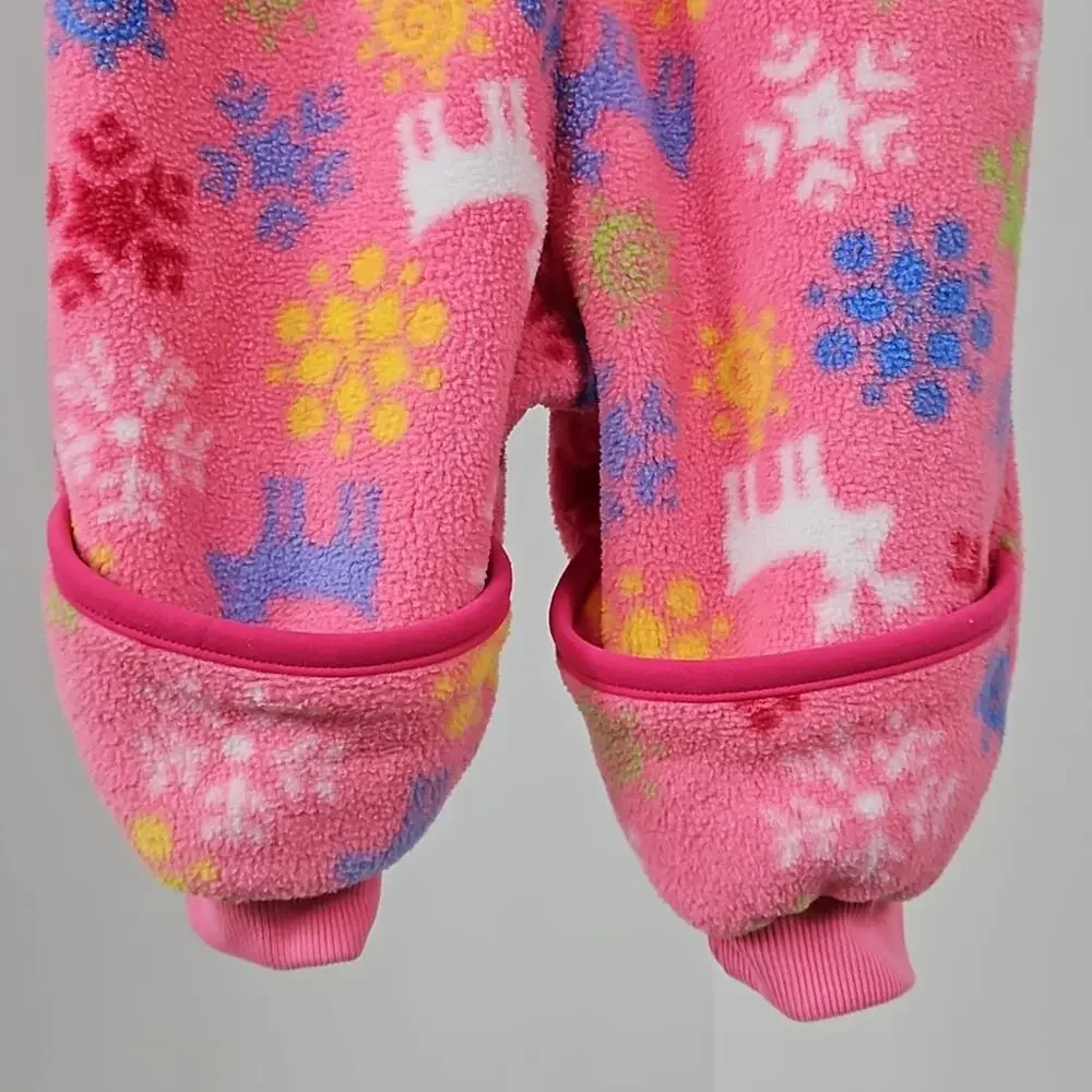 L.L. Bean Vintage L.L. Kids Pink Fleece Winter Baby Bunting |‎ Infant 3-6 Months
